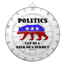 Politics Can Be A Bear Of A Subject Red White Blue Dartboard With Darts