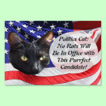 Politics Cat No Rats in Office American Flag Sign yard signs