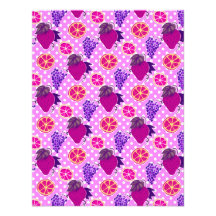 Polk-a-dots and Fruits - Pink Pattern Personalized Invites