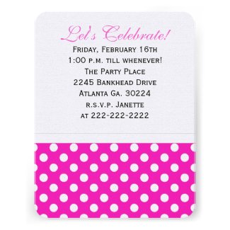 Polka-dot 13th Birthday: Picture:Party Invitation