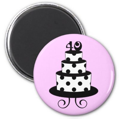 Polka Dot 40th Birthday Anniversary Cake Magnet