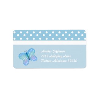 Polka Dot and Butterfly Address Labels label