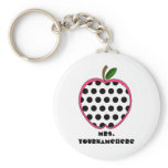 Polka Dot Apple Teacher Key Chains