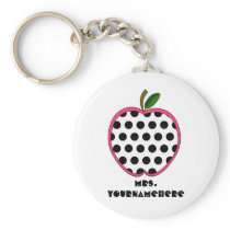 Polka Dot Apple Teacher Key Chains