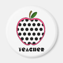 Polka Dot Apple Teacher Magnets