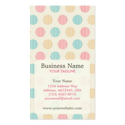 Polka Dot Appointment Business Card (front side)