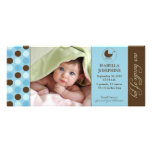 Polka Dot Baby Birth Announcement (blue)