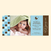Polka Dot Baby Birth Announcement (blue) invitations
