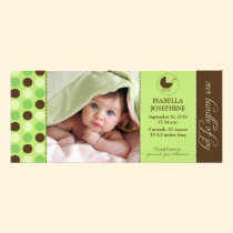 Polka Dot Baby Birth Announcement (lime green) invitations