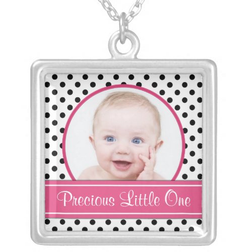 Polka Dot Baby Photo Template Necklace zazzle_necklace