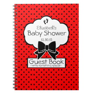 Polka Dot Baby Shower Guest Book- Spiral Notebook