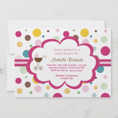 Polka  Baby Shower Ideas on Polka Dot Baby Shower Invitations Pictures