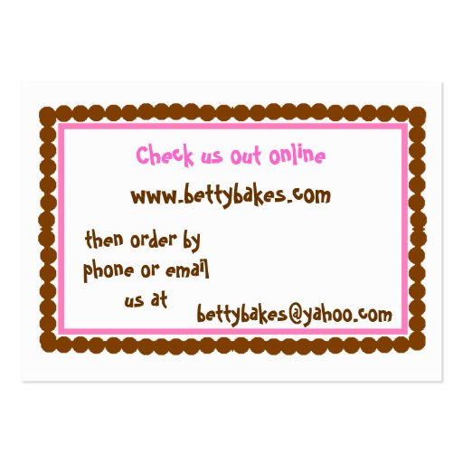 Polka Dot Bakery Business Card (back side)