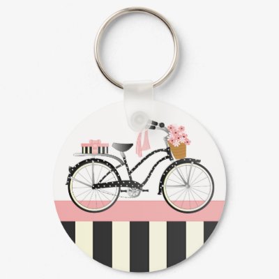 Polka Dot Bicycle Key Chain by trennea