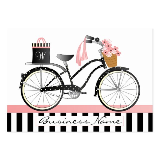 Polka Dot Bike with gift Business Card Template (back side)