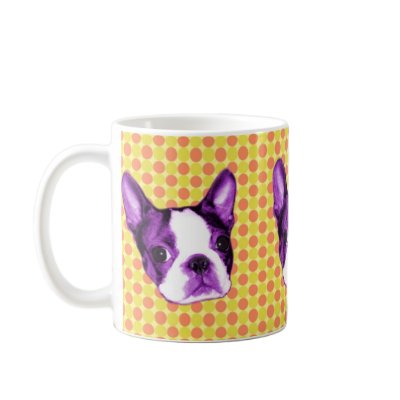 Polka Dot Boston Terrier Puppy Mug by jupiterkitten