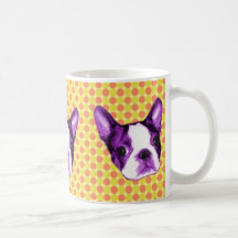 Polka Dot Boston Terrier Puppy Mug