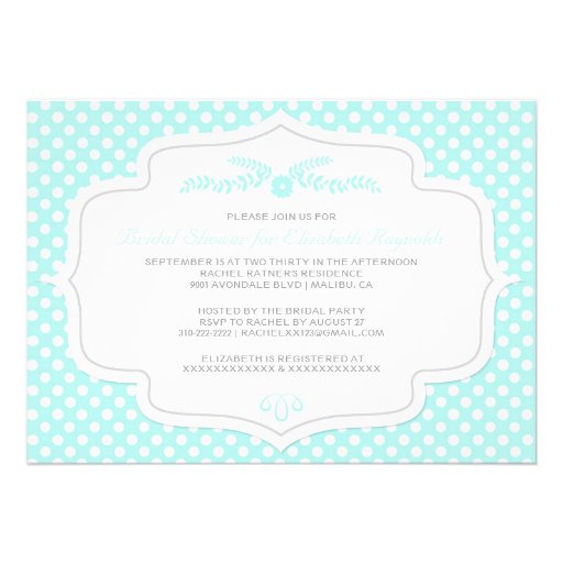 Polka Dot Bridal Shower Invitations