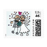 Polka Dot Bride and Groom Stamp