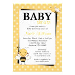 Polka Dot Bumble Bee Baby Shower Invitations