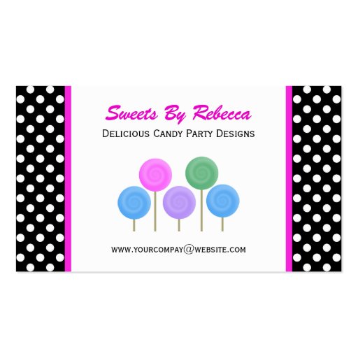 Polka-dot & Candy Business Card (front side)