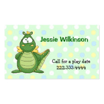 Polka Dot & Cartoon Dragon Playdate Card business cards