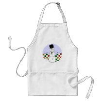 Polka Dot Christmas Snowman aprons