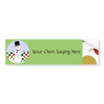 Polka Dot Christmas Snowman bumper stickers by polkadotpizazz Polka Dot Christmas Snowman bumper stickers