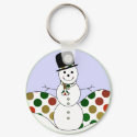 Polka Dot Christmas Snowman keychains