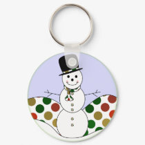 Polka Dot Christmas Snowman keychains
