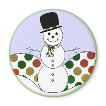 Polka Dot Christmas Snowman magnets by polkadotpizazz Polka Dot Christmas Snowman magnets