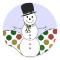 Polka Dot Christmas Snowman Sticker