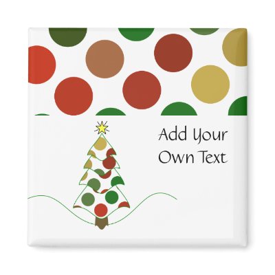 Polka Dot Christmas Tree Customizable Magnet by polkadotpizazz