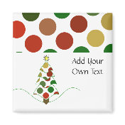 Polka Dot Christmas Tree Customizable Magnet