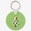 Polka Dot Christmas Tree Keychain
