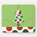 Polka Dot Christmas Tree Mousepad