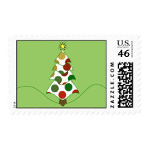 Polka Dot Christmas Tree Postage Stamp by polkadotpizazz Polka Dot Christmas Tree Postage Stamp