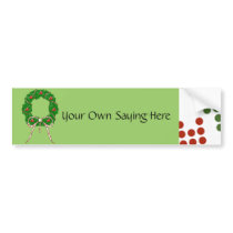 Polka Dot Christmas Wreath bumper stickers by polkadotpizazz Polka Dot Christmas Wreath bumper stickers