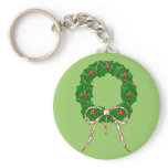 Polka Dot Christmas Wreath Key Chains