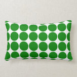 Polka Dot Circles & Spots : Green Polka Dots Throw Pillows