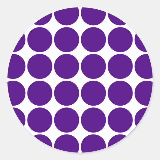 Polka Dot Circles & Spots : Purple Polka Dots Classic Round Sticker