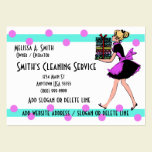 Polka Dot Cleaning Service Business Cards business cards