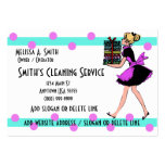 Polka Dot Cleaning Service Business Cards