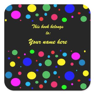 Polka Dot Colors Bookplate Stickers