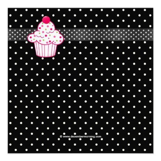 Polka Dot Cupcake Girls Photo 1st Birthday Party Personalized Invite