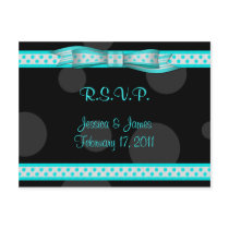 Polka Dot Customizable RSVP Postcard