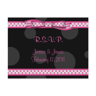 Polka Dot Customizable RSVP Postcard postcard