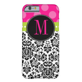 Polka Dot & Damask | Monogram Barely There iPhone 6 Case