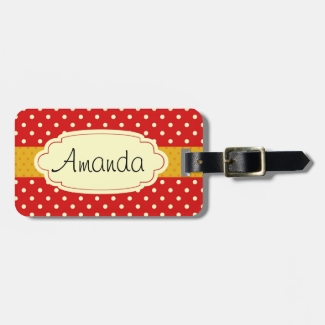 Polka Dot Design Luggage Tags