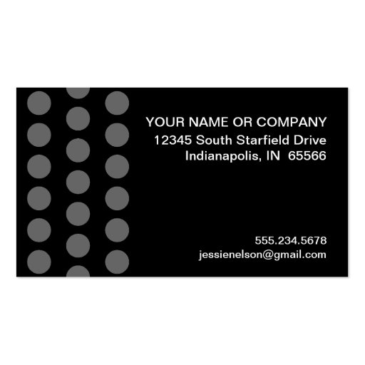 Polka Dot Distressed - Monogram N Business Card Template (back side)